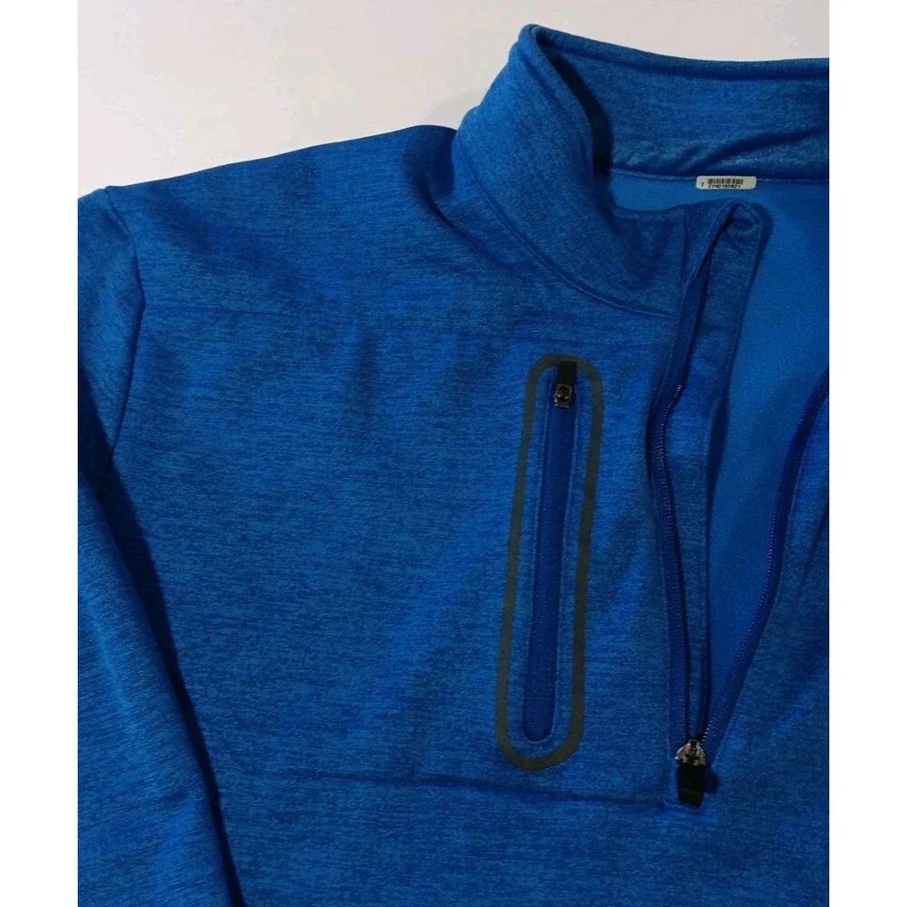 Callaway Sweater Mens 2X Blue Fleece Pullover 1/4 Zip Pockets Golf Casual